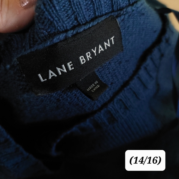 Lane Bryant Plus Size 14/16 Round Hem Thick Knit Ribbed Sweater Blouse - Picture 9 of 11